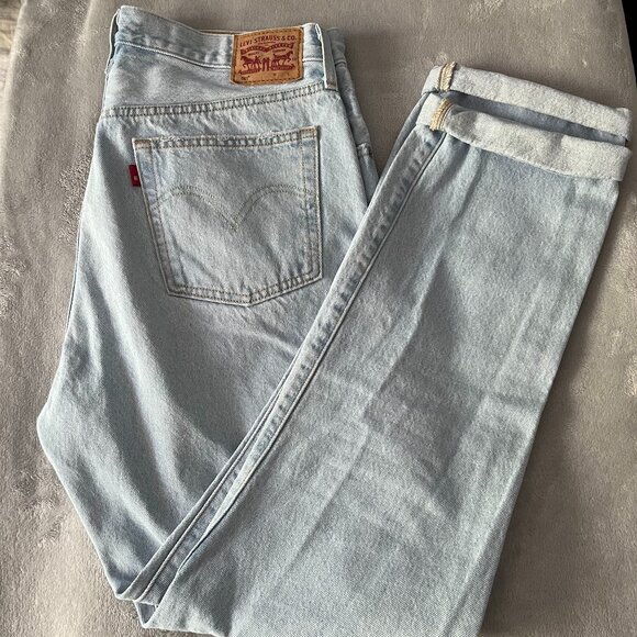 Levi's 501 Straight Leg Jeans, Light Blue - Picture 8 of 8